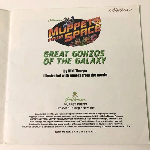 Vtg 1999 Muppets from Space Great Gonzos in the Galaxy Paperback Book - Picture 8 of 16